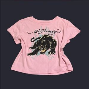 Ed Hardy pink baby tee